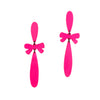 2pc Simple Drops w Bows, Pink