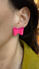 Folded Bow Studs, Large, Pink