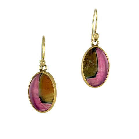 Watermelon Tourmaline Drop Earrings