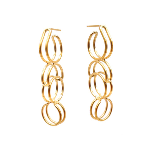 Altered Plane Bent Link Earrings