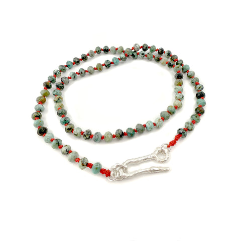 Turquoise and Cast Clasp Necklace