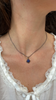 Two Tone Lapis Charm Necklace