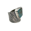 Wide Hammered Line Ring, Turquoise