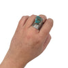 Wide Hammered Line Ring, Turquoise