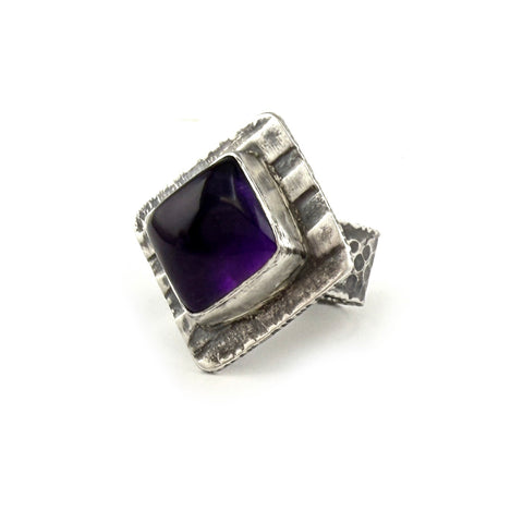 Amethyst Embossed Ring