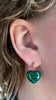 Midi Heart Dollop Earrings, Malachite