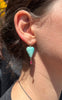 Amazonite Ruby Heart Drop Earrings
