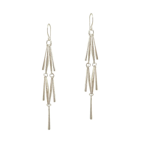 Carved Tapered Link Chandelier Earrings