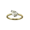 Diagonal Pear Shaped Diamond Solitaire Ring