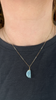 Aquamarine and Diamond Gold Moon Charm