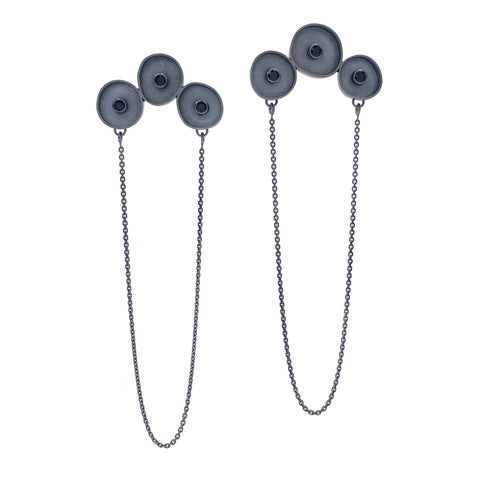 Triple Studded Chain Earrings