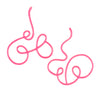 Linework Curlique Earrings, Hot Pink, Large 1