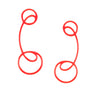 Linework Barbel Earrings, Red