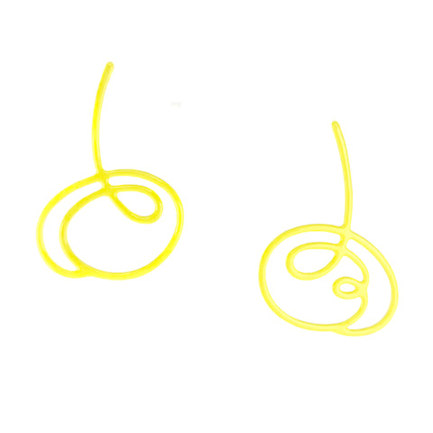 Linework Mix / Match Earrings, Neon Chartreuse, Large