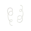 Linework Opposite Curlique Earrings, White, Small