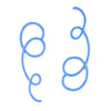 Linework Opposite Curlique Earrings, Cornflower, Large 1