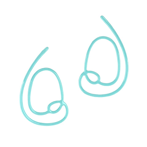Linework Spiral Earrings, Turquoise, Large 1