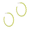 Wavy Hoop Earrings, Shocking Green, Small