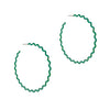 Wavy Hoop Earrings, Malachite, Large