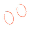 Wavy Hoop Earrings, Light Neon Coral, Small