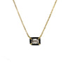 Emerald Cut Diamond Black Halo Necklace