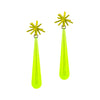 Sputnik Long Drop Earrings, Neon Chartreuse
