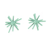 Sputnik Post Earrings, Pale Malachite