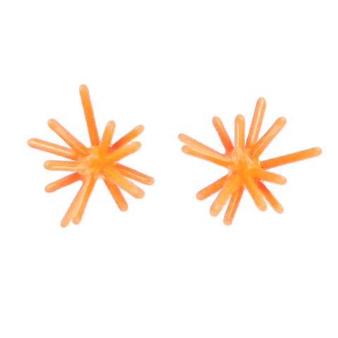 Sputnik Post Earrings, Tangerine