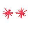 Sputnik Post Earrings, Neon Coral