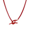 Linework 3 Loop Necklace, Red / Red