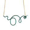 Linework Curlique Necklace, Pro Green / Gold