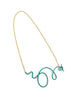 Linework Curlique Necklace, Pro Green / Gold