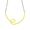 Linework Loop Necklace, Yellow / Oxidized Silver
