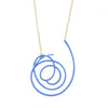 Linework Spiral Clasp Necklace, Cornflower / Gold