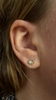 Inverted Triple Diamond Stud Earrings