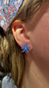 Sputnik Post Earrings, Cornflower