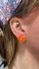 Sputnik Post Earrings, Tangerine