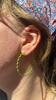 Wavy Hoop Earrings, Shocking Green, Small