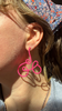 Linework Curlique Earrings, Hot Pink, Large 1
