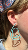 Linework Spiral Earrings, Turquoise, Large 1