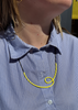 Linework Loop Necklace, Yellow / Oxidized Silver
