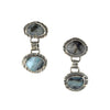 Double Stone Link Earrings, Peruvian Opal