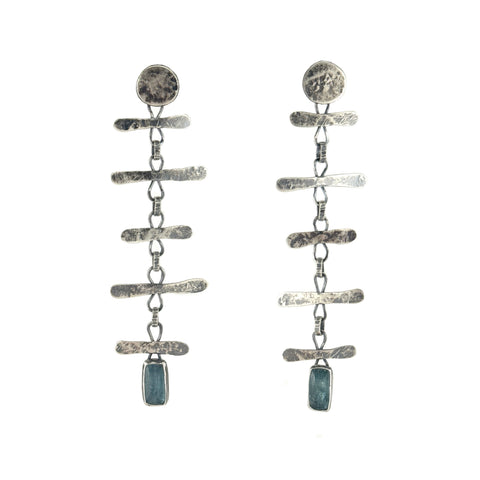 Hammered Rung Kyanite Earrings