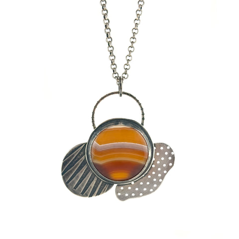 Patterned Carnelian Pendant