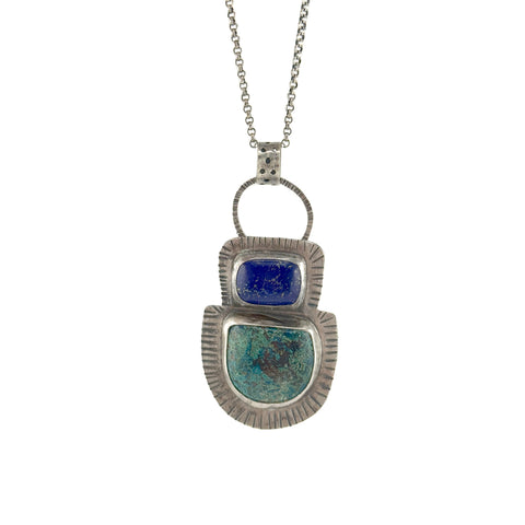 Lapis and Chrysocolla Pendant