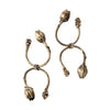 Double Ghost Pipe Drop Earrings, Bronze