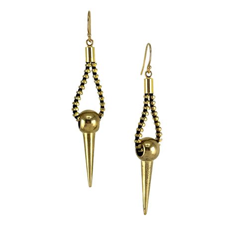 Short Thorn Earrings, Gold
