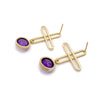 Amethyst Plus Drop Earrings