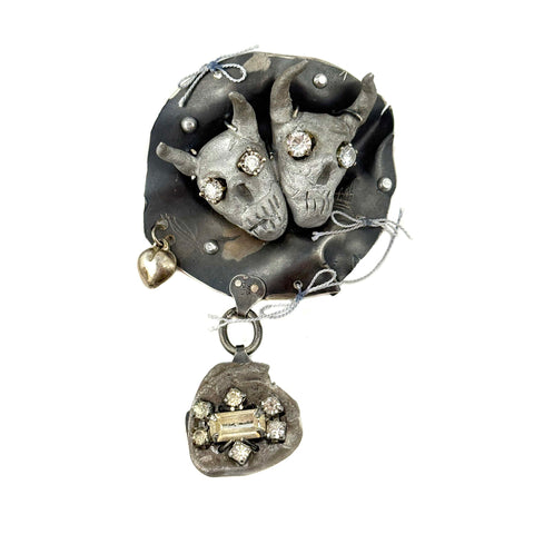 Two Headed Love Brooch