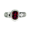 Ruby and Diamond Silver Ring
